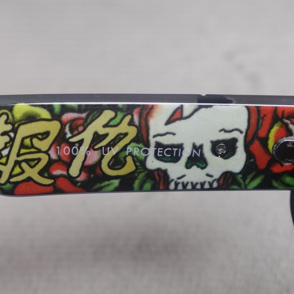 Ed Hardy Ed Kabuki Sunglasses Black UV400 Eternal Love NEW - Picture 15 of 16